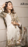 Digital Printed Shirt  Embroidered Organza Neckline Dyed Trouser Digital Printed Chiffon Dupatta