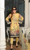 Linen Embroidered Shirt Digital Printed Chiffon Dupatta Dyed Bottom