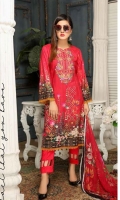 Linen Embroidered Shirt Digital Printed Chiffon Dupatta Dyed Bottom