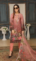 Linen Embroidered Shirt Digital Printed Chiffon Dupatta Dyed Bottom
