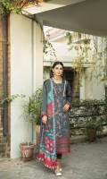 Dyed Embroidered Front 1.17 Mtr Dyed Back & Sleeves 1.85 Mtr Digital Printed Shawl 2.5 Mtr Dyed Trouser 2.5 Mtr