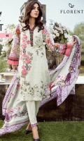 Digital Printed shirt: 3.00 mtr  Trouser: 2.50 mtr  Pima Lawn Voil Dupatta: 2.5mtr  Add On  Embroidered Motif: 1pc