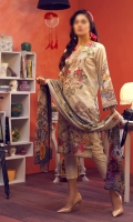 Digital Printed Shirt: 3.00 mtr Trouser: 2.50 mtr Digital Chiffon Dupatta: 2.50 mtr  Add On: Embroidery on shirt Schiffli Lace: 1 mtr Ebroidered Schiffli Lace for Trouser 