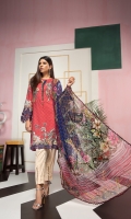 Digital printed shirt 3 mtr  Jacquard trouser 2.5 mtr  Digital printed chiffon dupatta 2.5 mtr  ADD ON: Embroidered motif: 1pc -Embroidered lace: 1pc -Hem border: 1pc