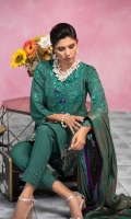 Self jacquard lawn shirt 3mtr  Cambric trouser 2.5mtr  Brosha jacquard dupatta 2.5mtr  ADD ON: Embroidered front back and sleeves- Embroidered border: 1pc