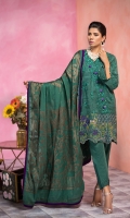 Self jacquard lawn shirt 3mtr  Cambric trouser 2.5mtr  Brosha jacquard dupatta 2.5mtr  ADD ON: Embroidered front back and sleeves- Embroidered border: 1pc