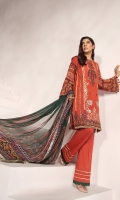 Masori lawn dyed shirt 3.25 mtr  Cambric trouser 2.5 mtr  Digital printed chiffon dupatta 2.5 mtr  ADD ON:  Embroidery on shirt and sleeves