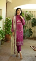 Dyed Embroidered Back 1.17 Mtr  Dyed Embroidered Front 1.17 Mtr  Dyed Embroidered Sleeves x 2  Dyed Embroidered Shawl 2.5 Mtr