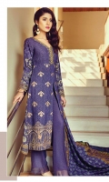 Three Piece Silk Karandi Suit With Woven Wool Shawl