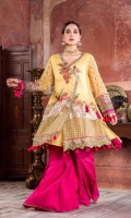 Embroidered Chiffon Front Left Pannel 01 Embroidered Chiffon Front Right Pannel 01 Embroidered Chiffon Front Left Pannel 02 Embroidered Chiffon Front Right Pannel 02 Embroidered Chiffon Front Left Right Pannels Plain Chiffon Back Embroidered Chiffon Sleeves Stone Embellished Chiffon Dupatta ( Contrast ) Embroidered Organza Front Bunch Embroidered Silk Border For Front (Contrast) Embroidered Silk Border For Sleeves 02 (Contrast) Embroidered Silk Border For Sleeves 03 (Contrast) Embroidered Silk Border For Sleeves 04 (Contrast) Embroidered Silk Border For Front Pannels (Contrast) Embroidered Silk Border For Dupatta (Contrast) Dyed Trouser (Contrast)