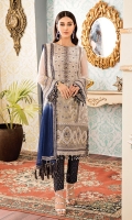 CHIFFON DUPATTA FRONT EMBROIDERED BACK EMBROIDERED SLEEVE EMBROIDERED  DYED TROUSER