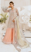 EMBROIDERED CHIFFON FRONT BACK AND SLEEVES EMBROIDERED DAMAN PATCH EMBROIDERED CHIFFON DUPPATA GRIP TROUSER AND ACCESSORIES