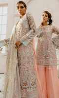 EMBROIDERED CHIFFON FRONT BACK AND SLEEVES EMBROIDERED DAMAN PATCH EMBROIDERED CHIFFON DUPPATA GRIP TROUSER AND ACCESSORIES