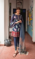 Frock Fabric: Lawn (Screen Printed) Trouser Fabric: Cotton  Dupatta: khadi Net  (Digital Printed)