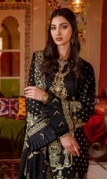 Gold Printed Dupatta – 2.5 meters Embroidered Gold Printed Cotton Front, Gold Printed Cotton Back & Sleeves – 1.75 meters Dyed Trouser – 1.75 meters
