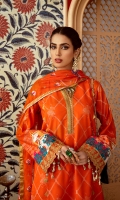 Embroidered Woven Net Dupatta with Zari & Sequence – 2.5 meters Dyed Jacquard Shirt – 3.42 meters Dyed Trouser - 2.5 meters