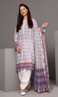 Printed Lawn Dupatta – 2.5 meters Printed Lawn Shirt – 1.75 meters Dyed Trouser – 1.75 meters