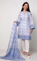 Printed Lawn Dupatta – 2.5 meters Printed Lawn Shirt – 1.75 meters Dyed Trouser – 1.75 meters