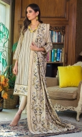 Embroidered Lawn Dupatta – 2.5 meters Embroidered Lawn Shirt – 2.8 meters Dyed Trouser – 1.75 meters Embroidered Borders for Front & Back