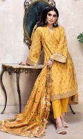 Jacquard Dupatta – 2.5 meters Jacquard Shirt – 3.05 meters Dyed Trouser – 1.75 meters