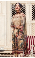 Digitally printed lawn shirt Digitally printed chiffon dupatta Dyed trouser Embroidered organza border for neckline Embroidered organza border for sleeves Embroidered organza border for trouser