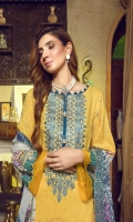 Digital Printed Linen Shirt With Embroidered Neck Digital Printed With Embroidered Cutwork Chiffon Dupatta Dyed Linen Trouser