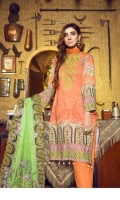 Digital Printed Linen Shirt With Embroidered Neck Digital Printed With Embroidered Cutwork Chiffon Dupatta Dyed Linen Trouser