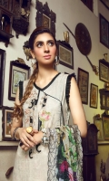 Digital Printed Linen Shirt With Embroidered Neck Digital Printed With Embroidered Cutwork Chiffon Dupatta Dyed Linen Trouser