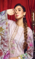 Digital Printed Linen Shirt With Embroidered Neck Digital Printed With Embroidered Cutwork Chiffon Dupatta Dyed Linen Trouser