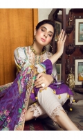 Digital Printed Linen Shirt With Embroidered Neck Digital Printed With Embroidered Cutwork Chiffon Dupatta Dyed Linen Trouser