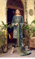 Digital Printed Linen Shirt With Embroidered Neck Digital Printed With Embroidered Cutwork Chiffon Dupatta Dyed Linen Trouser