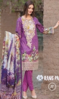 - Digital Print Cotton Cambric Embroidered with Digital Net Dupatta.