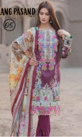 - Digital Print Cotton Cambric Embroidered with Digital Net Dupatta.