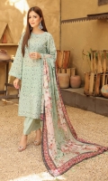 Embroidered Chikankari Lawn Lawn Dupatta Plain Trouser