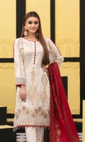Lawn Broshia Shirt Lawn Broshia Trouser  Cotton Dupatta