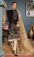 Embroidered Velvet Front Embroidered Velvet Sleeves Embroidered Velvet Back Raw Silk Trousers Embroidered Organza Dupatta