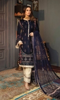 Embroidered Velvet Front Embroidered Velvet Sleeves Embroidered Velvet Back Raw Silk Trousers Embroidered Net Dupatta Embroidered Velvet Borders For Dupatta