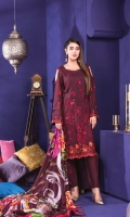 Exclusive Embroidered Slub Linen Digital Printed Shawl Plain Trouser