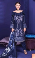 Exclusive Embroidered Slub Linen Digital Printed Shawl Plain Trouser