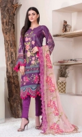 3 Piece Unstitched Lawn Karandi Embroidered Chiffon Dupatta