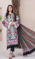 3 Piece Unstitched Lawn Karandi Embroidered Chiffon Dupatta