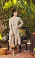 This beige over lap  kurta is adorned with  metallic flower buttons and finishing's of running stitch embroidered accents. This lose fit kurta can be paired with culottes to elevate day time casual dressing.