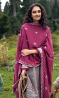 Embroidered Khaddar Dupatta 2.5 Meter Embroidered Shirt Front 1.25 Meter Embroidered Shirt Back 1.25 Meter Embroidered Sleeve 0.75 Meter Dyed Khaddar Trouser 2.5 Meter