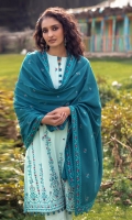 Embroidered Hybrid Khaddar Dupatta 2.5 Meter Embroidered Shirt Front 1.25 Meter Embroidered Shirt Back 1.25 Meter Embroidered Sleeve 0.75 Meter Dyed Khaddar Trouser 2.5 Meter