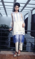 Organza Kurta with fusion work of resham,mirror and gotta; daman detailed with tessels.  Shirt has  pure silk lining and pants.