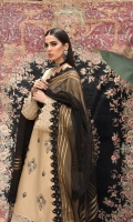 SELF JACQUARD EMB FRONT 1.25 MTR  SELF JACQUARD EMB SLEEVE 0.65 MTR  SELF JACQUARD DYED SIDE PANELS  SELF JACQUARD DYED BACK 1.25 MTR  ORGANZA BANARSI DUPATTA 2.5 MTR  DYED CAMBRIC TROUSER 2.5 MTR