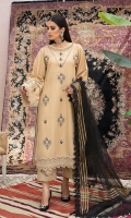 SELF JACQUARD EMB FRONT 1.25 MTR  SELF JACQUARD EMB SLEEVE 0.65 MTR  SELF JACQUARD DYED SIDE PANELS  SELF JACQUARD DYED BACK 1.25 MTR  ORGANZA BANARSI DUPATTA 2.5 MTR  DYED CAMBRIC TROUSER 2.5 MTR