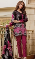 PRINTED KHADDAR SHIRT : 3 MTR PRINTED KHADDAR TROUSER : 2.5 MTR PRINTED JACQAURD LINEN DUPATTA : 2.5 MTR