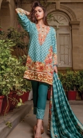 PRINTED KHADDAR SHIRT : 3 MTR PRINTED KHADDAR TROUSER : 2.5 MTR PRINTED JACQAURD LINEN DUPATTA : 2.5 MTR