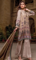 PRINTED KHADDAR SHIRT : 3 MTR PRINTED KHADDAR TROUSER : 2.5 MTR PRINTED JACQAURD LINEN DUPATTA : 2.5 MTR